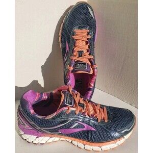 Brooks Adrenaline GTS 15 Running Shoes Purple Orange Blue Womens Sz 11 Athletic